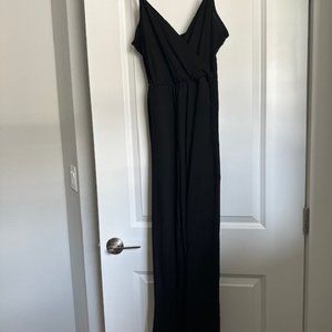 Wide leg jumpsuit spagetti strap V neckline SIze M Only brand - black